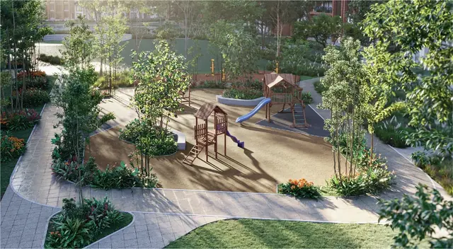 Park plaza and play area at SOBHA Aranya