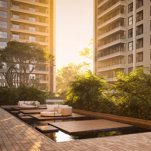 Floating Decks landscape feature at SOBHA Crescent