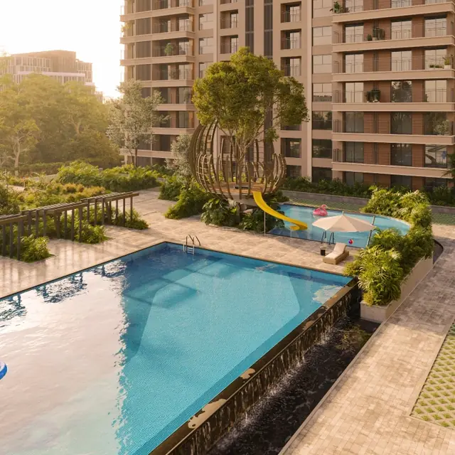 50m lap pool and 25m leisure pool at SOBHA Crescent