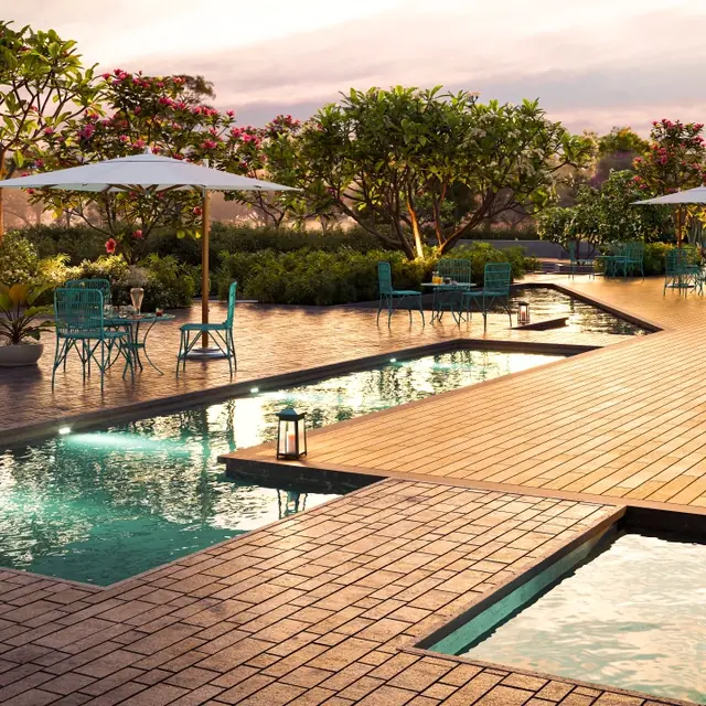 The Jetty poolside deck at SOBHA Crescent