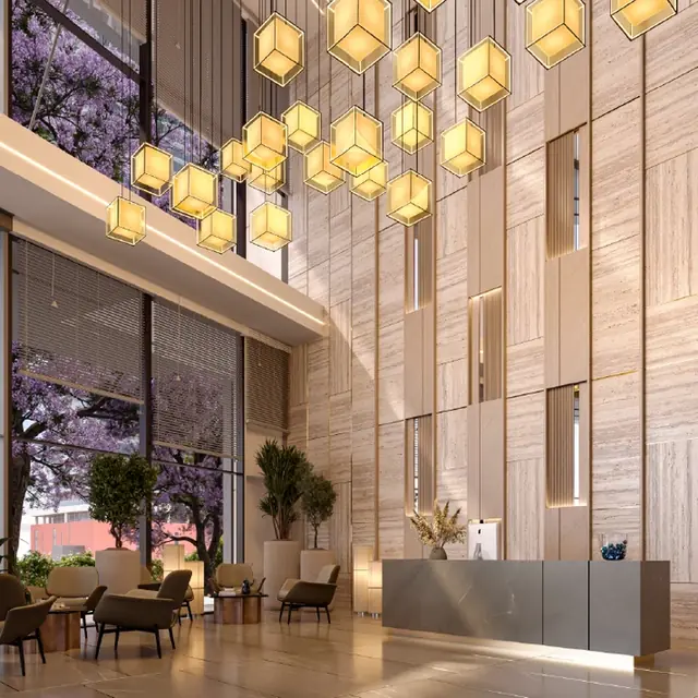 Triple-height entrance lobby at SOBHA Strada